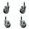 Service Caster 4'' SS Gray Poly Wheel Swivel 3/4'' Expanding Stem Caster Set 2 Brakes, 4PK SCC-SSEX20S414-PPUB-2-TLB-2-34 - alternate 1